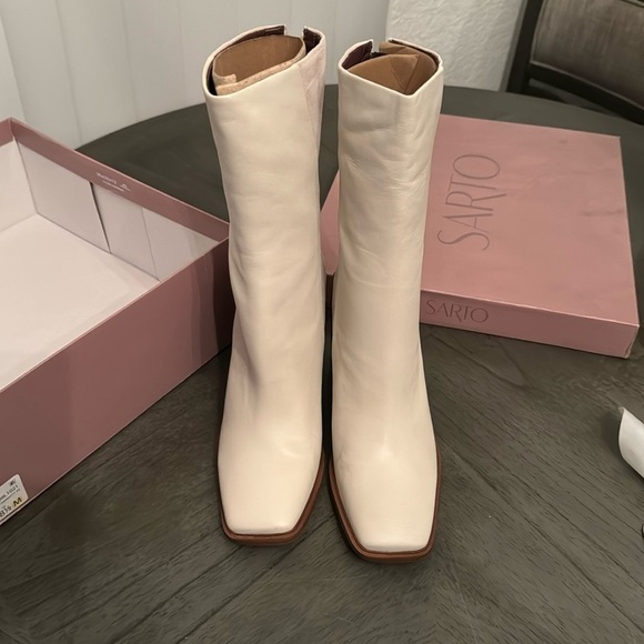 Franco Sarto Steviena Womens Leather Square Toe Mid-Calf Boots - Picture 7 of 10